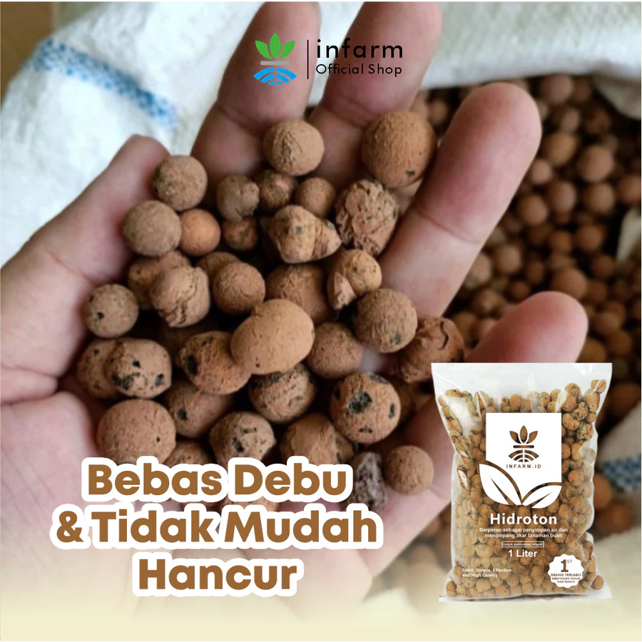 INFARM - Media Tanam Hidroton Jerman 1 liter, Hydroton Original 1L — foto 2