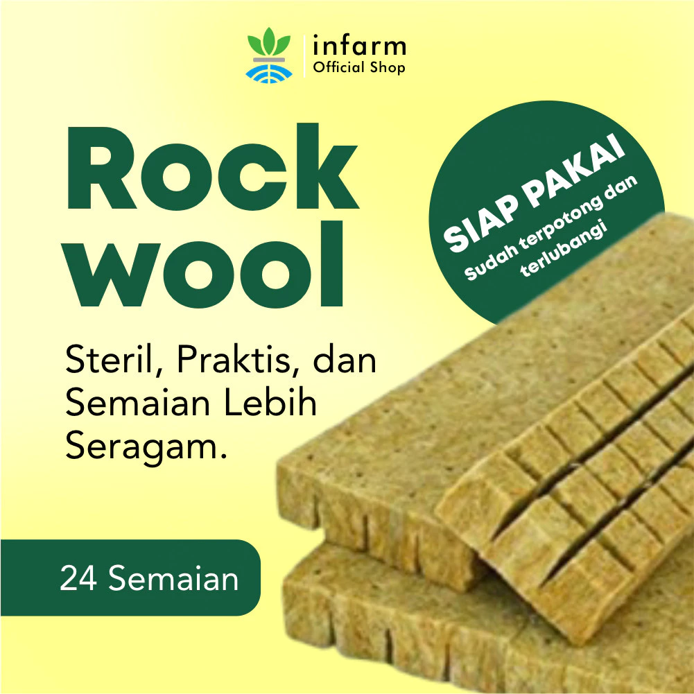 INFARM - Rockwool Media Tanam Premium untuk Semai Benih 24 Semai
