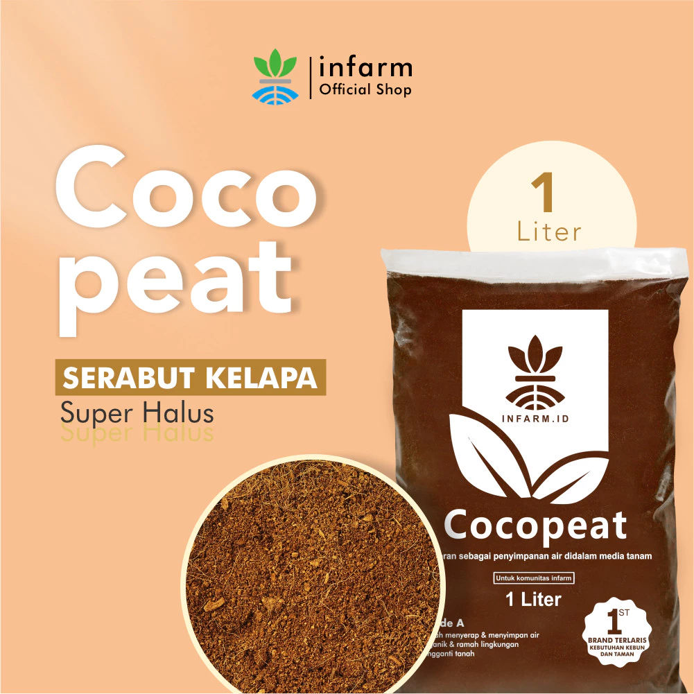 INFARM - Cocopeat Media Tanam Sabut Kelapa Halus 1 Liter