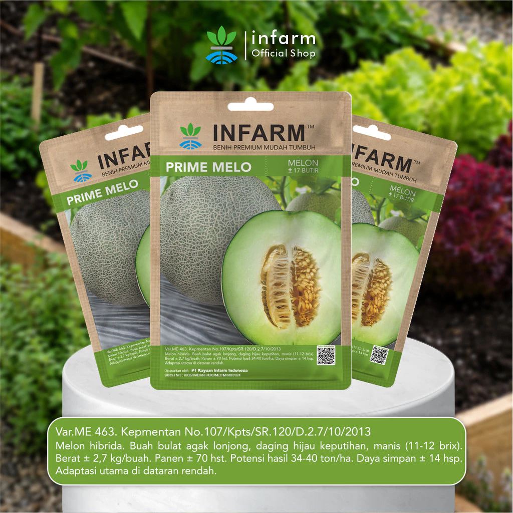 INFARM - Benih Buah Melon Unggul Super Rasa Manis Segar Buah Besar Daging Tebal Cepat Berbuah